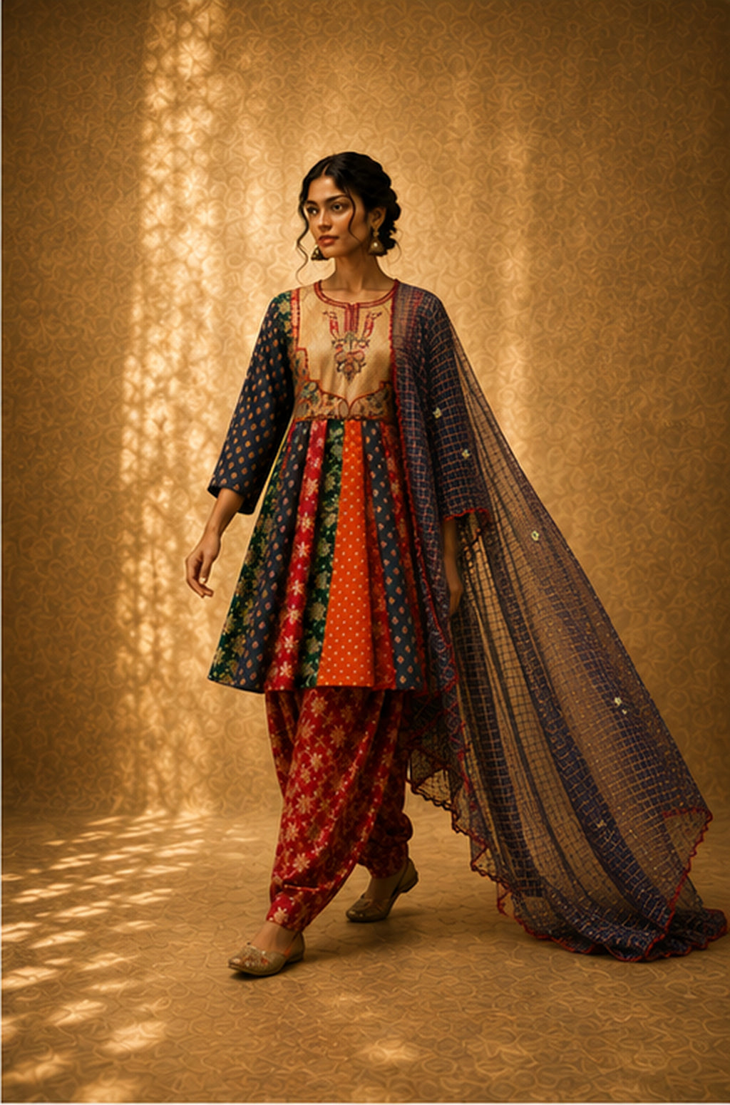 Gulbahaar — Banarasi Short Anarkali Set