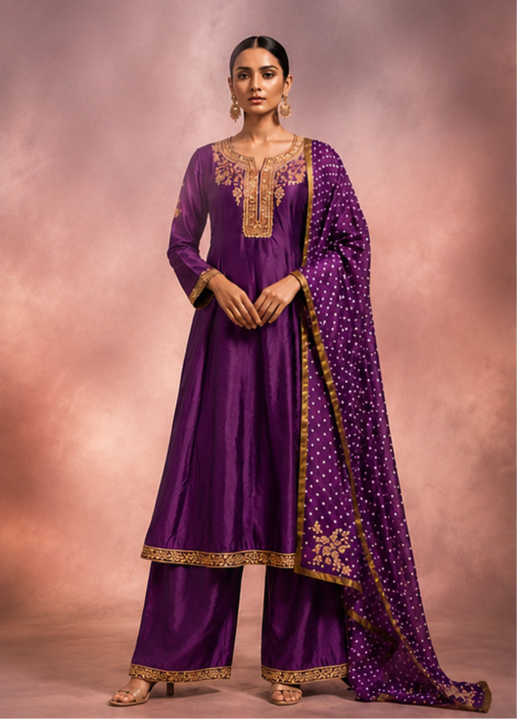 Aabha — Chanderi Silk Bandhini Suit