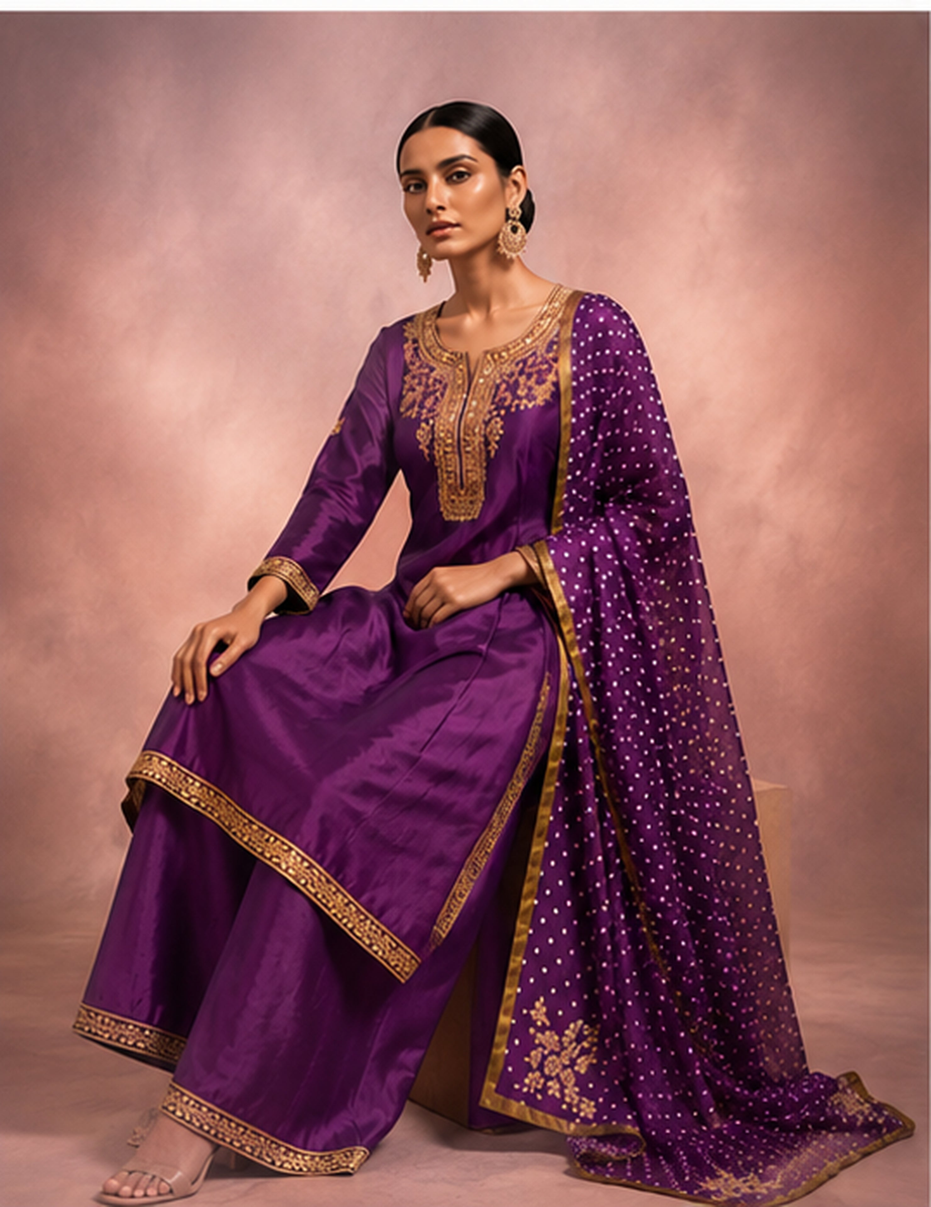 Aabha — Chanderi Silk Bandhini Suit