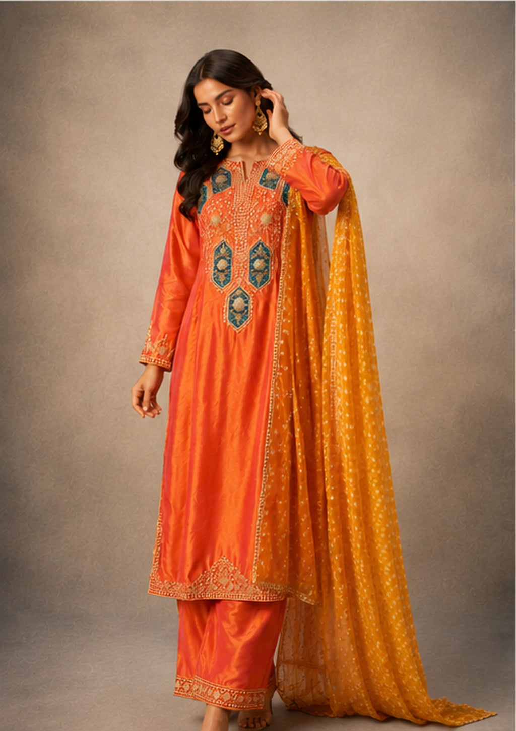 Dhoop Chaav — Silk Suit with Bandhini Dupatta
