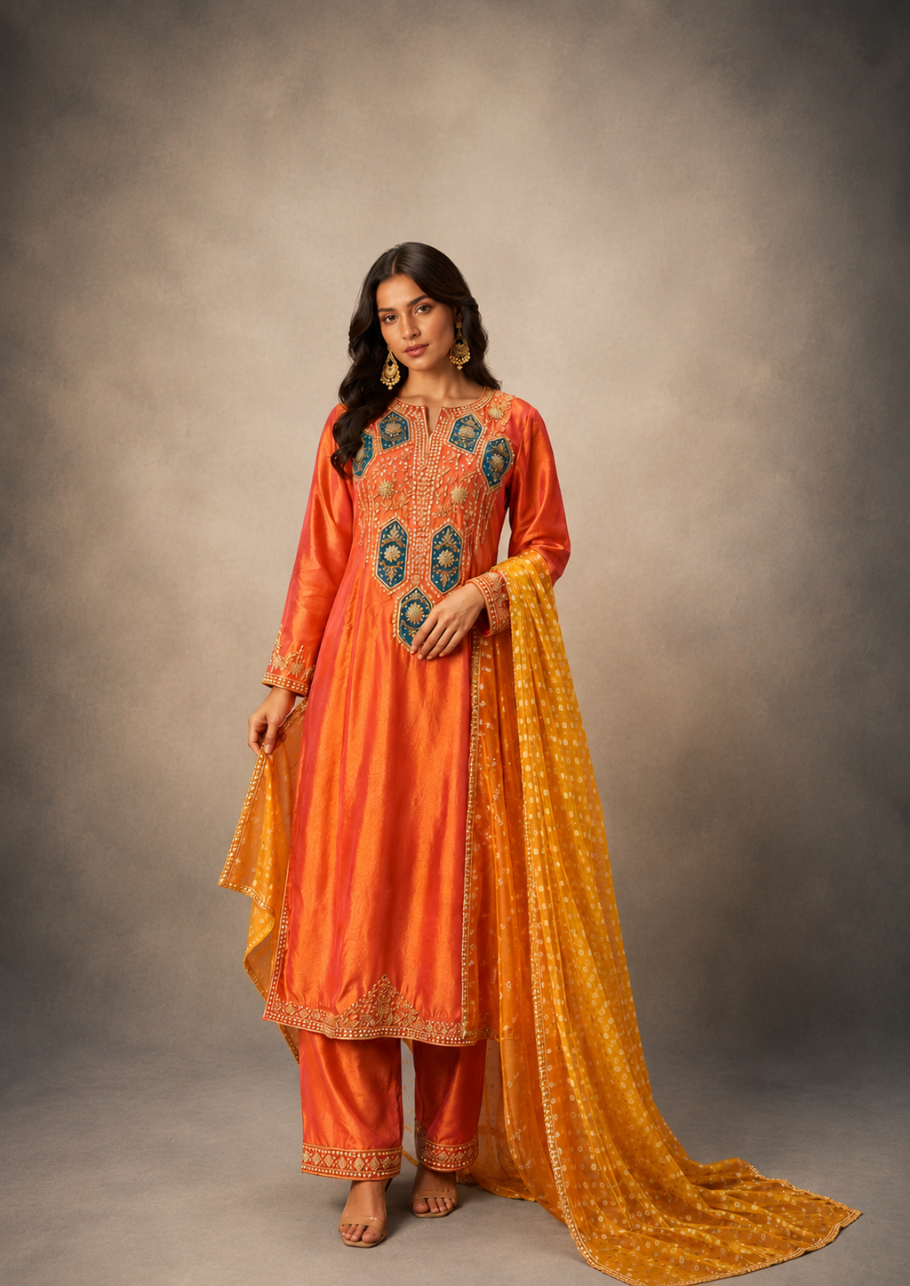 Dhoop Chaav — Silk Suit with Bandhini Dupatta
