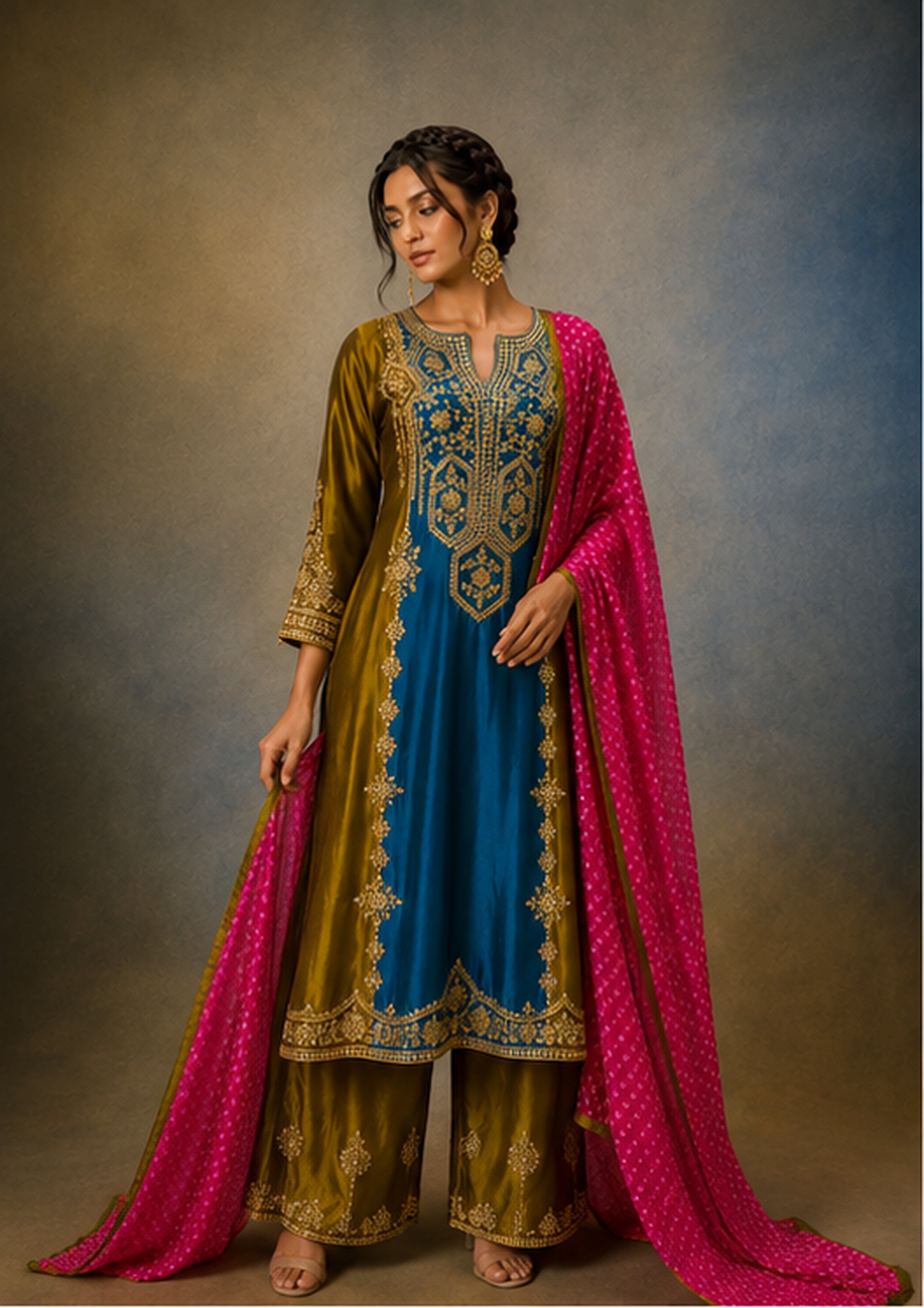 Gulnaar — Pure Silk Suit Set