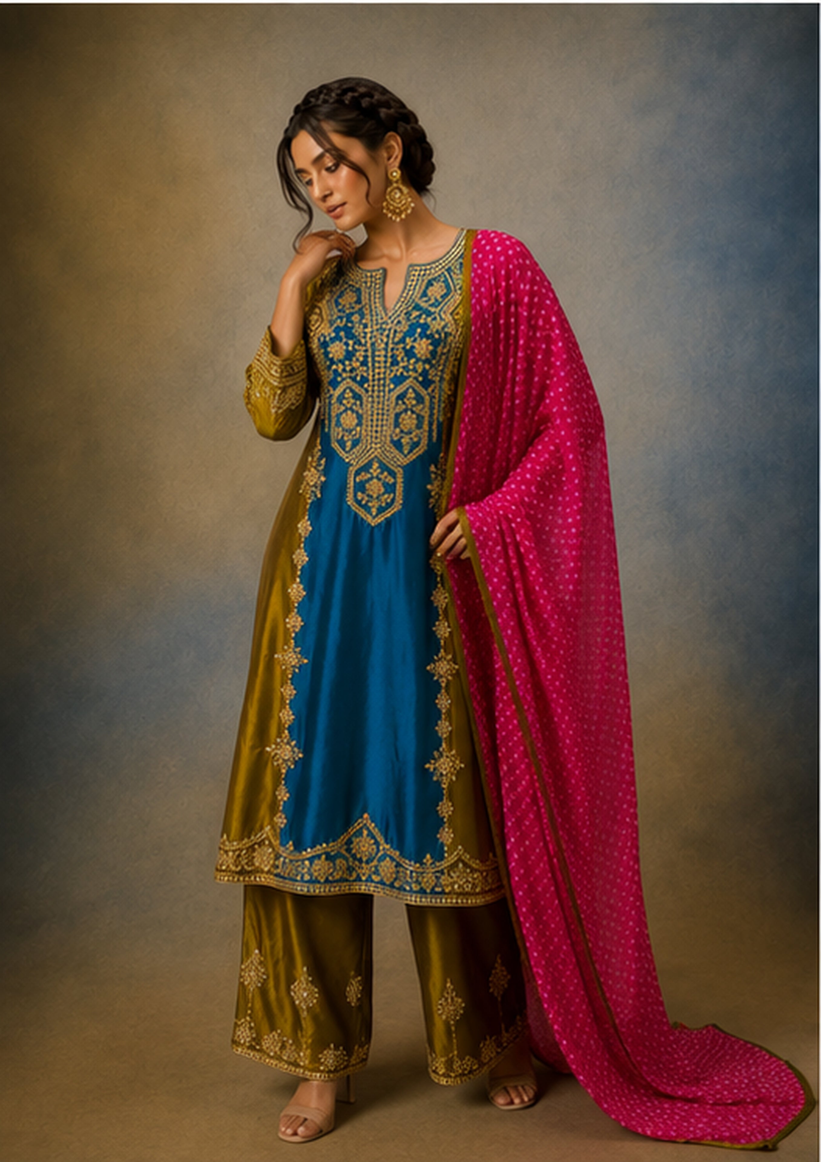 Gulnaar — Pure Silk Suit Set