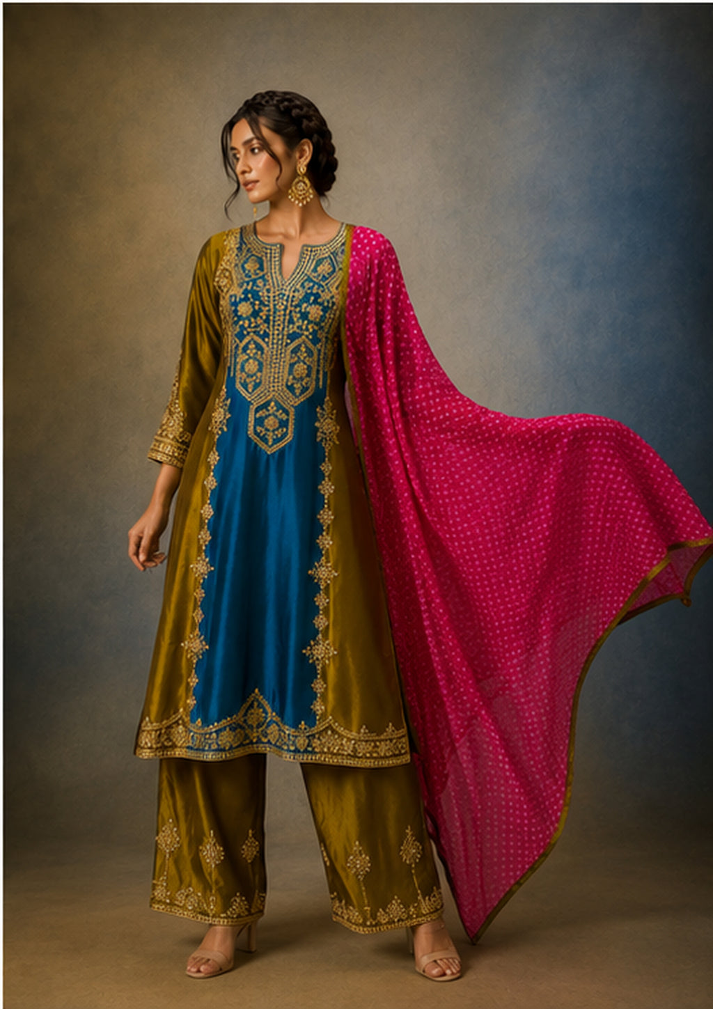 Gulnaar — Pure Silk Suit Set