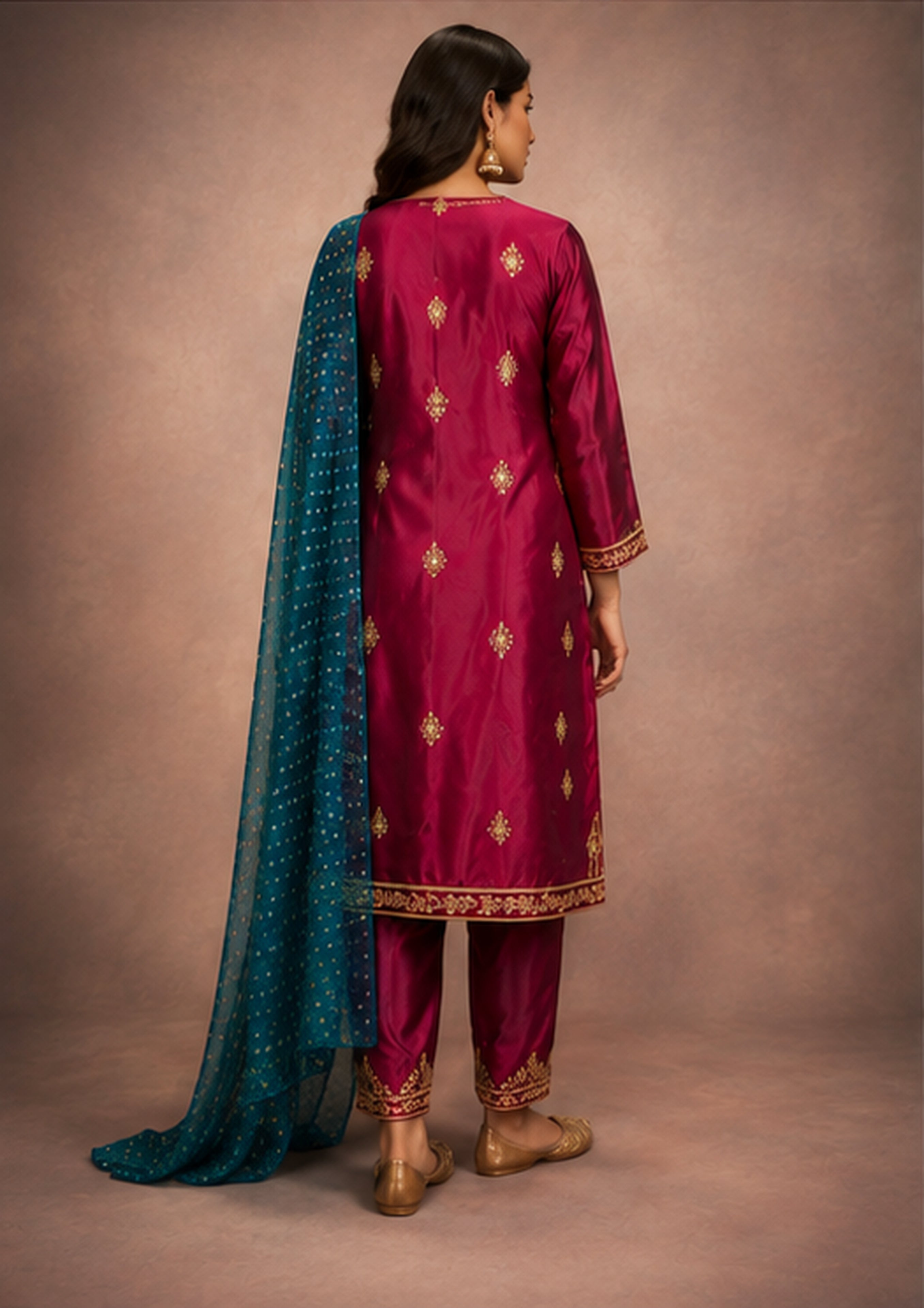 Mehreen — Bandhini Gota Patti Silk Suit