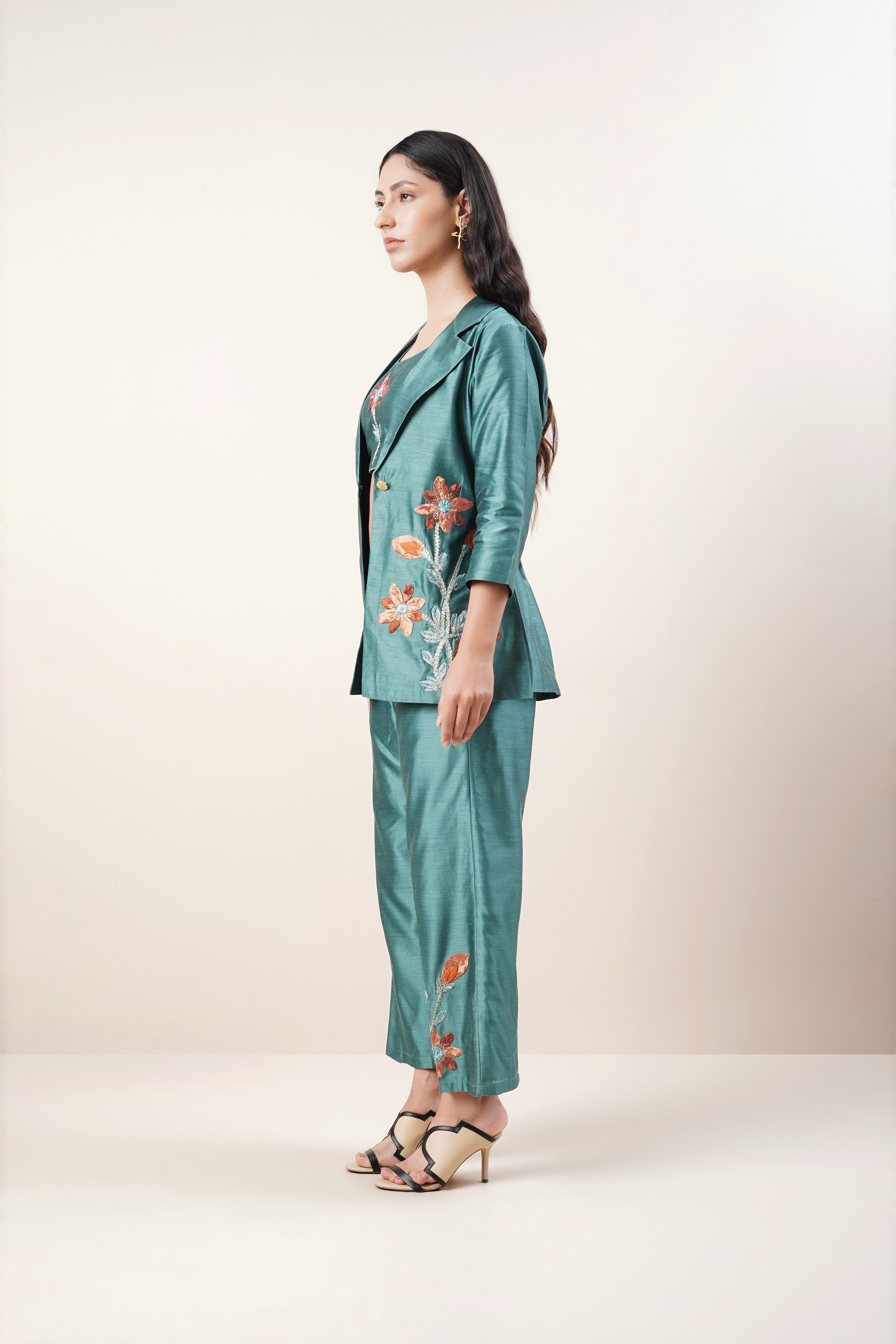 Three - piece embroidered co- ord set