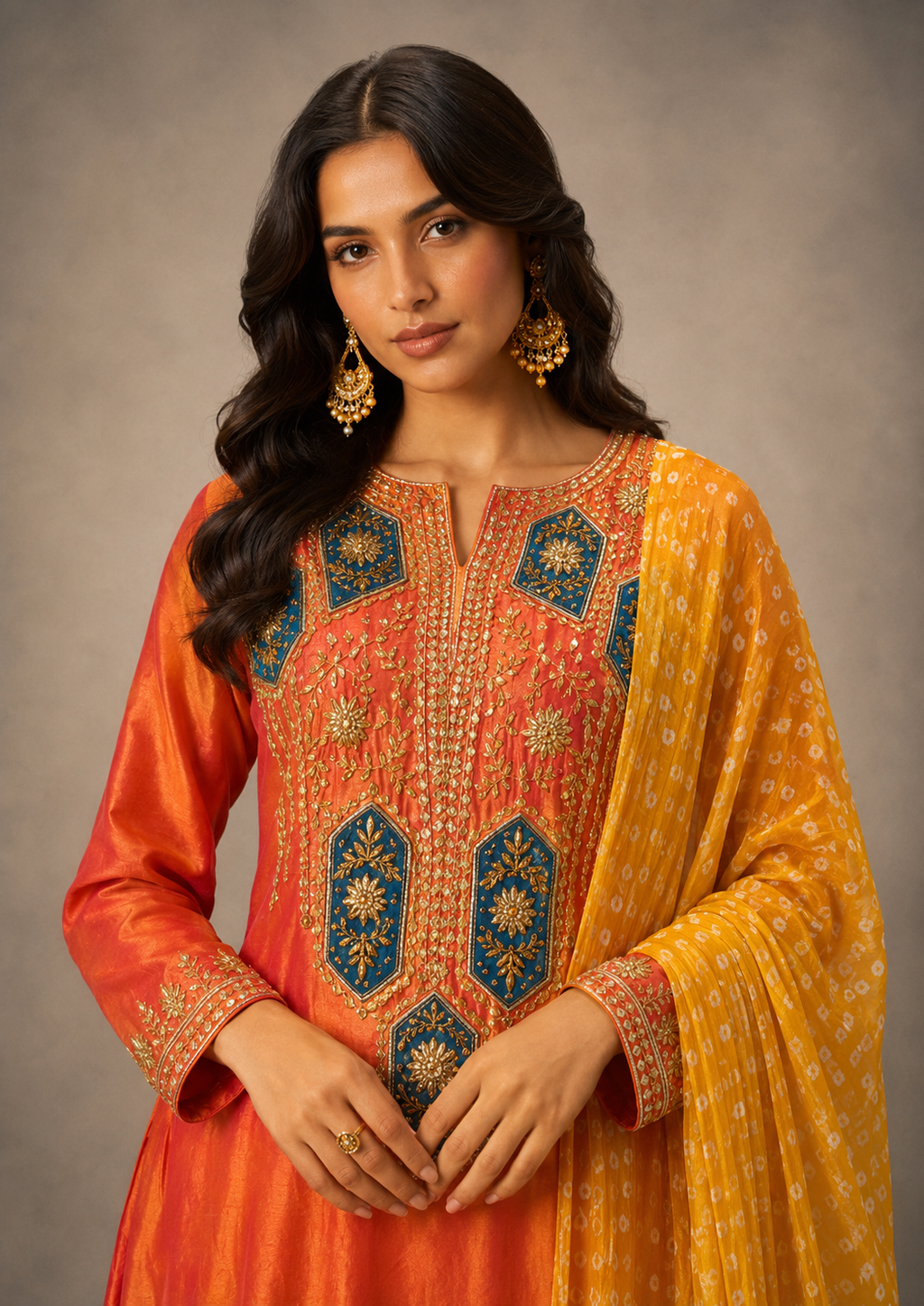 Dhoop Chaav — Silk Suit with Bandhini Dupatta