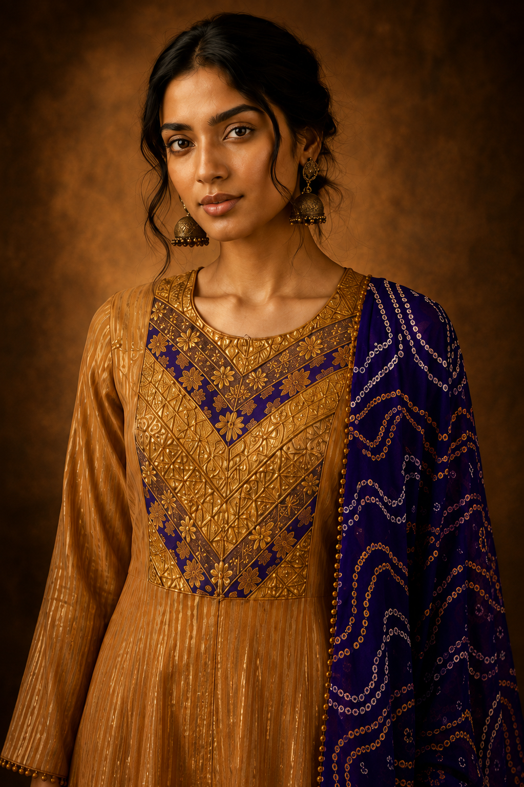 Zariyaan- Anarkali Set with Bandhini Dupatta