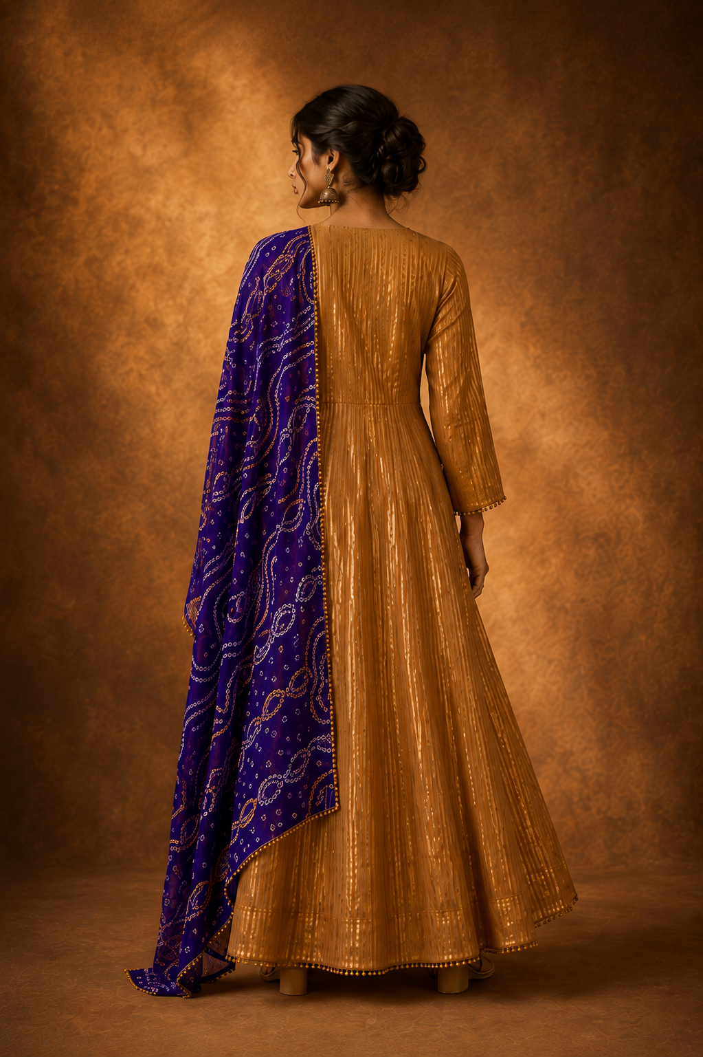 Zariyaan- Anarkali Set with Bandhini Dupatta