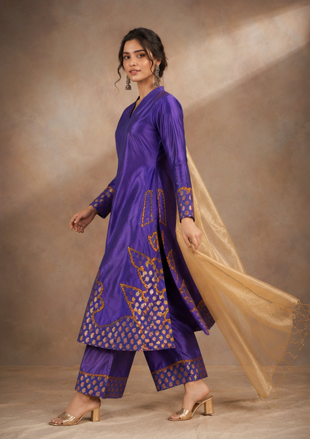 Ruhani- Silk Suit Set