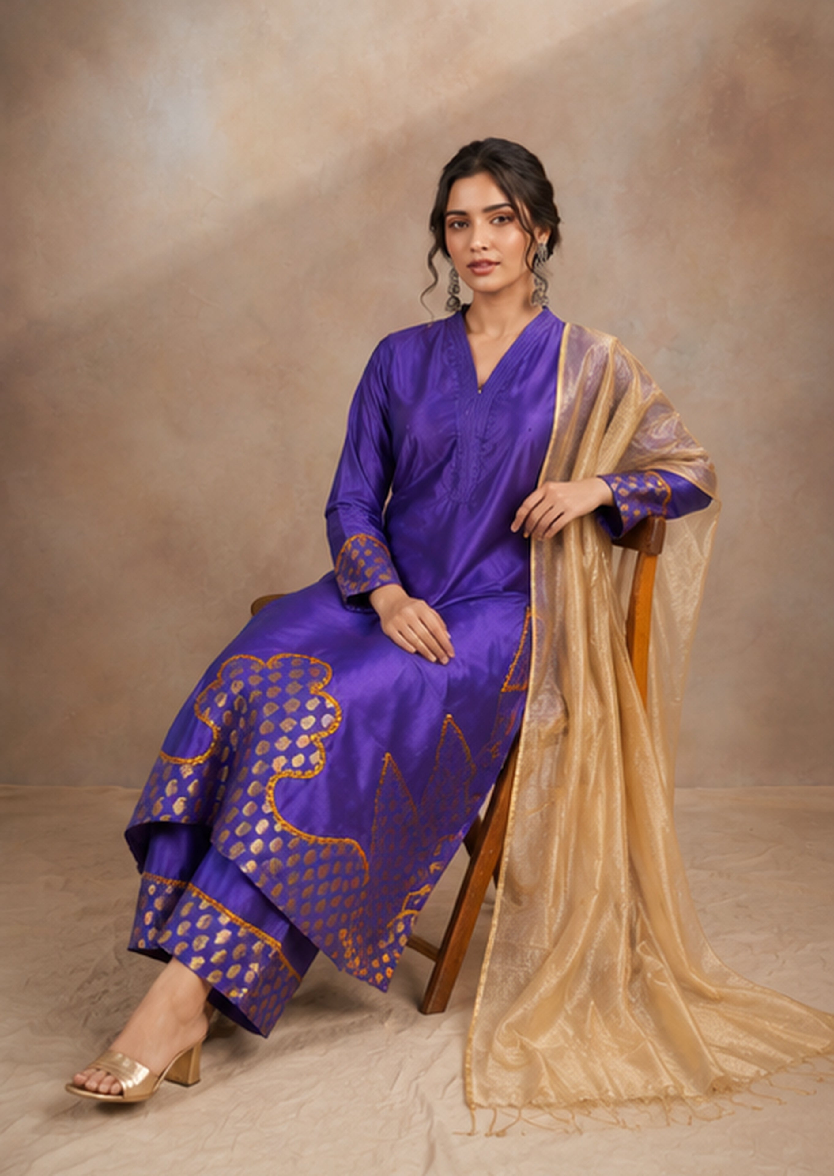 Ruhani- Silk Suit Set