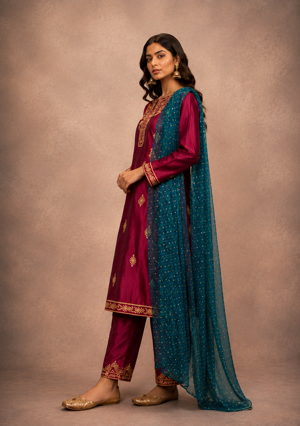 Mehreen — Bandhini Gota Patti Silk Suit