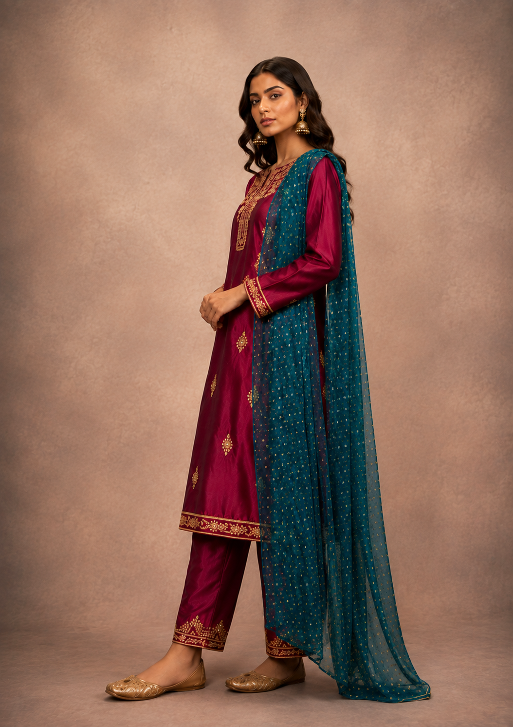 Mehreen — Bandhini Gota Patti Silk Suit